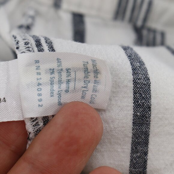 Marine Layer Pants Womens Small Wide Leg Tie Waist Striped Hemp Lyocell Blend - Picture 5 of 10